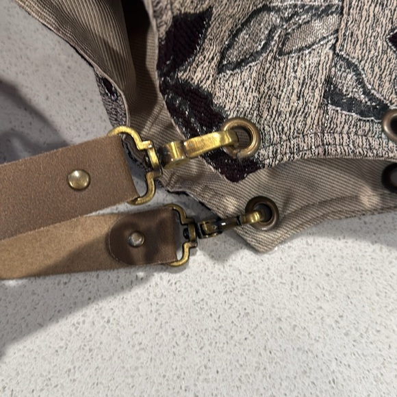 ZAND Amsterdam purse bag tote silver cream floral with movable straps - Picture 6 of 16